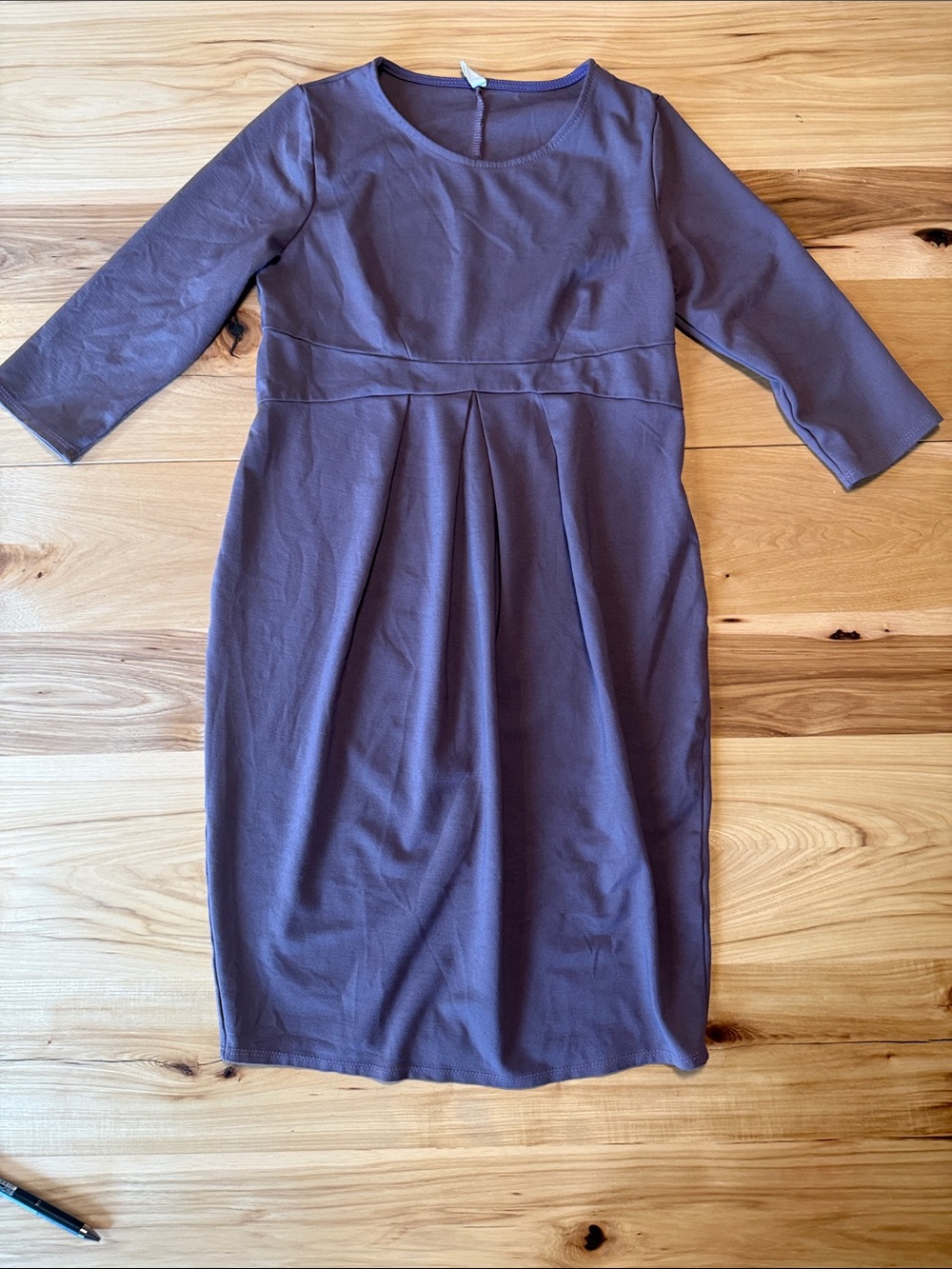 Pinkblush Mauve Midi Dress with Pleated Front